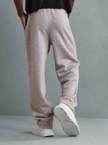 SUMWON Athletic Jogger Sweatpants Cozy Fleece Loungewear With Drawstring Elastic Waist Casual Sport Training Workout Pants With Side Pockets Winter Athleisure Bottoms - Light Grey - View 4