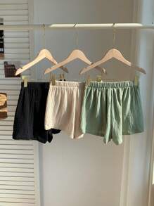 SHEIN EZwear 3pcs/Pack Colorful Loose Plus Size Casual Shorts - Multicolor - View 5