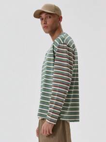 Musero Striped Pattern Long Sleeve T-Shirt Top