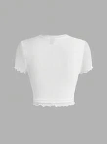 SHEIN MOD Women Simple Solid Color Short Sleeve T-Shirt, Casual & Versatile - White - View 2