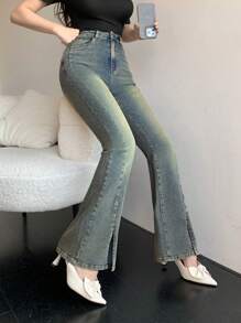 DAZY Enkla och snygga denimjeans för kvinnor för dagligt bruk - Blå - Visa 7