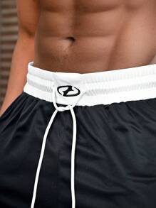 Manfinity VCAY Men's Casual Contrast Trim Drawstring Waist Shorts - Multicolor - View 5