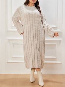 INAWLY Vestido-jersey de punto sencillo y de moda para mujer de talla grande, apto para uso diario