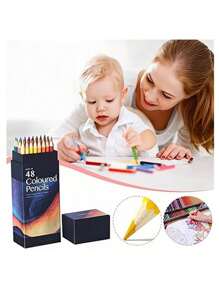 SHEIN 12/18/24/36/48/72pcs Oily Color Pencil Set, Not Easy To Break, Wood Material, Strong Color Rendering.Art Supplies Kit For Adult Kids Coloring Books Christmas Halloween Thanksgiving Gifts Back To School