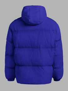 Manfinity VCAY Chaqueta con capucha y cremallera casual ajustada de felpa para hombre