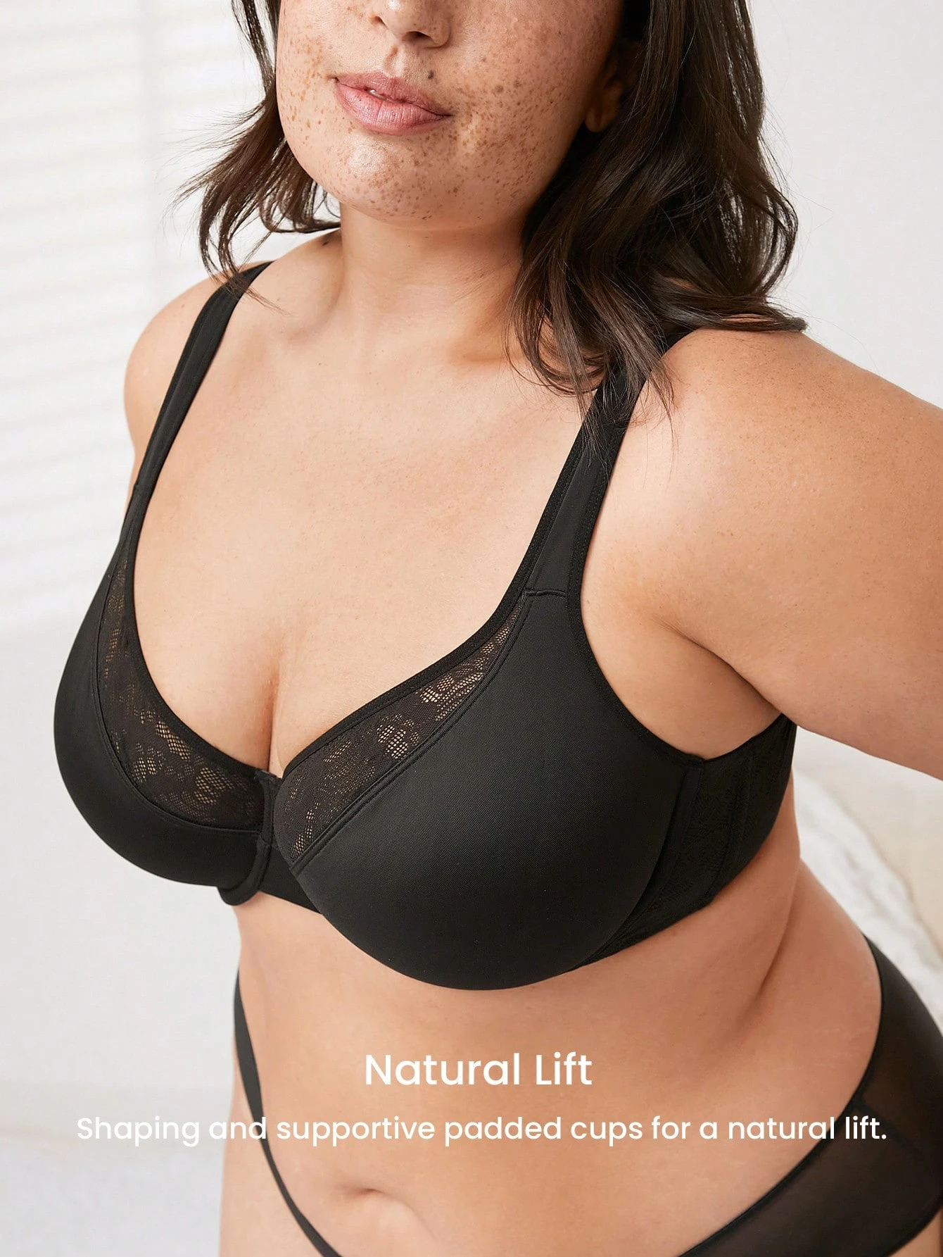 Plus Full Coverage Unlined Lace Bra