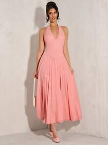 SHEIN BAE Elegante tutu-jurk voor dames, lichtroze jurk, jurk met diepe V-hals, zomerjurk voor de feestdagen, feestjurk, jurk voor het begin van het schooljaar, cocktailjurk, picknickjurk in pastorale stijl, trouwjurk, bruidsmeisjesjurk, elegant, strandoutfits voor dames / strand, bruiloftsgastjurk voor dames / bruidsdouchejurk wit, afstudeerjurk / afstudeeroutfit, brunchoutfits voor dames, concertoutfit voor dames / rave-outfits, festival- / countryconcertoutfit / Ibiza-outfits / Nashville-outfits, vakantie, vakantie, bescheiden, tropische vakantiekleding voor dames, Gyaru, Ummer / zomeroutfits / zomerkleding, lente-outfits voor dames, avondjurk voor een date, mini-jurk voor bruidsmeisjes, elegante little black dress, lente/zomer, zonnejurk - Roze - Bekijken 6
