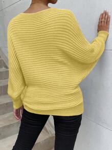 SHEIN Clasi Solid Color Long Sleeve Pullover Sweater, Casual And Fashionable Everyday Wear