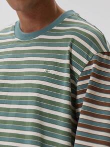 Musero Striped Pattern Long Sleeve T-Shirt Top