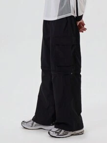 Musero Baggy Utility Cargo Trousers - Black - View 5