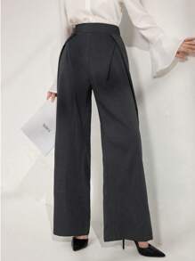 Modelyn Women's Solid Color Simple Fashion Casual Pants, Everyday Wear