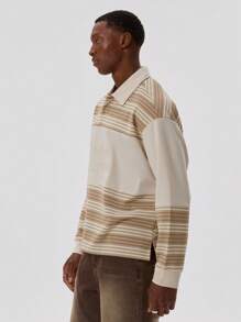 Musero Striped Slogan Men Polo Shirt