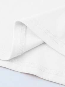 INAWLY Bộ 3 Áo thun nữ cổ tròn tay dài màu trắng ôm vừa vặn - trắng - Xem 5