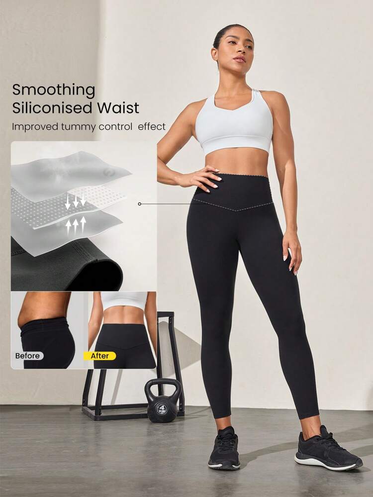 24" FeatherFit™-Sculpt Tummy Control Butt-Lifting Multi-Pocket Leggings Medium Impact Workout Jogging Gym Training  Spring Summer