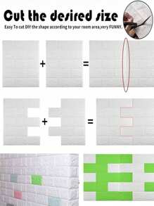 20 件 2.7 平方米黑色 3D 泡沫砖图案墙贴，覆盖力强，防水、防潮、防撞。非常适合客厅和卧室水泥墙面翻新