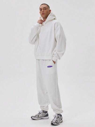 Musero Men Oversized Branded Patch Detailing Cuffed Sweatpants Jersey Tracksuit Bottoms Only SPRING SUMMER