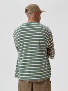 Musero Striped Pattern Long Sleeve T-Shirt Top