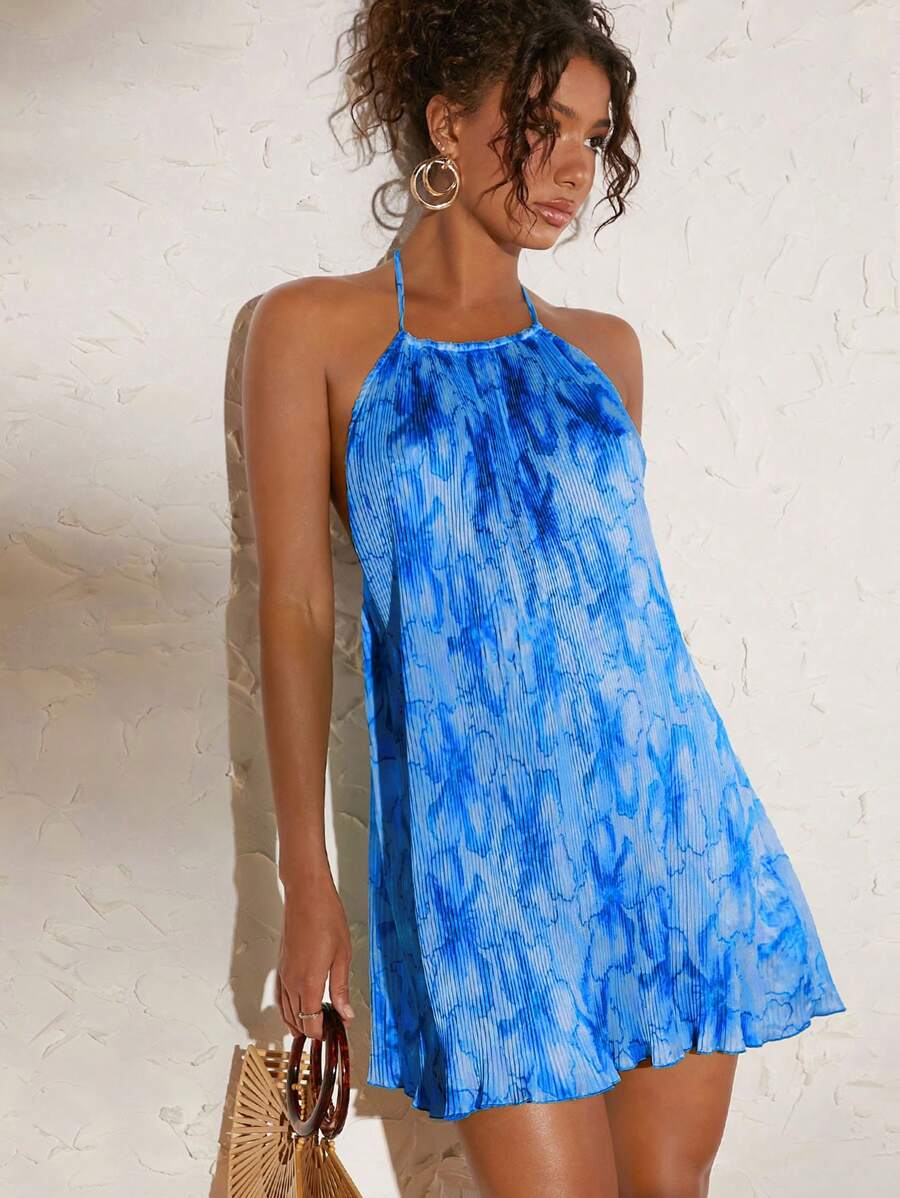 Travachic Robe sans manches à col licou pour femme, décontractée et à la mode pour un usage quotidien