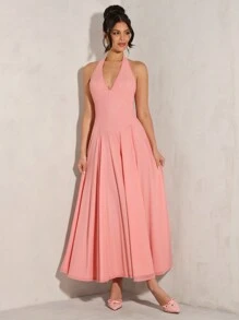 SHEIN BAE Elegante tutu-jurk voor dames, lichtroze jurk, jurk met diepe V-hals, zomerjurk voor de feestdagen, feestjurk, jurk voor het begin van het schooljaar, cocktailjurk, picknickjurk in pastorale stijl, trouwjurk, bruidsmeisjesjurk, elegant, strandoutfits voor dames / strand, bruiloftsgastjurk voor dames / bruidsdouchejurk wit, afstudeerjurk / afstudeeroutfit, brunchoutfits voor dames, concertoutfit voor dames / rave-outfits, festival- / countryconcertoutfit / Ibiza-outfits / Nashville-outfits, vakantie, vakantie, bescheiden, tropische vakantiekleding voor dames, Gyaru, Ummer / zomeroutfits / zomerkleding, lente-outfits voor dames, avondjurk voor een date, mini-jurk voor bruidsmeisjes, elegante little black dress, lente/zomer, zonnejurk - Roze - Bekijken 3