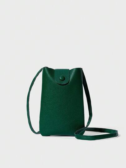 New Korean Shoulder Crossbody Women's Bag Small Bag With Retro And Versatile Texture, Simple And Minimalist Forest Style Bucket Phone Bag Winter Gifts