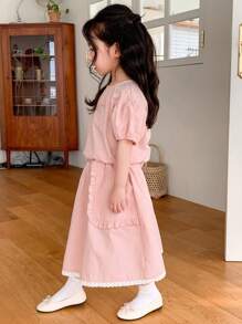 Dazy Kids 2件套年轻女孩休闲圆领短袖上衣和迷你裙