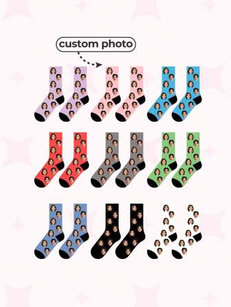 1 Pair Customized Women's Funny Mid-Calf Socks With Personalized Photo, Put Any Face On Socks, Fun And Unique Couple Length Socks For Valentine's Day, Birthday Gift Or Any Occasions Dawg Adorable,Contracted,Funny,Cozy Custom,Personalized,Unique,Customized Personalized Gifts For Men/Women Ideal Gifts For Him Boyfriend,Friends Bedroom,For Weddings,For Holiday,For Anniversaries,For Birthdays,Dawg,Colorful,Cute,Adorable,Contracted,Funny,Custom,Unique,Customized,Personalized,Ideal Gifts For Him,Ideal Gifts For Her,Boyfriend,Girlfriend,Family,Friends,Her,Easy Comfort,Fall/Winter