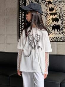 Dazy Kids 青少年女孩秋季T恤，返校服装 - 白色 - 查看 5