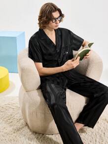 Happy Jammies Conjunto de pijama para hombre (manga corta y pantalón largo)