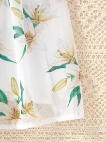 SHEIN 套装少女优雅淑女简约绿色无袖上衣和雪纺优雅裙子，夏季 - 綠色 - 查看 7