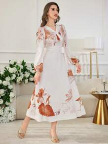 Modelyn 女士长裙，简约时尚休闲日常穿着 - 彩色 - 查看 7