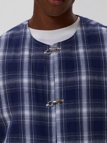 Musero Men Check Waistcoat With Fastenings - Multicolor - View 3