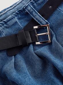 SHEIN MOD Chân váy denim midi nữ, chân váy denim xếp ly thường ngày, phong cách thập niên 90, chân váy đi chơi, trang phục du lịch cho nữ, chân váy denim vintage, phong cách quý tộc cổ điển, phong cách đồng quê, chân váy midi cho nữ, trang phục mùa thu cho nữ - Rửa trung bình - Xem 3