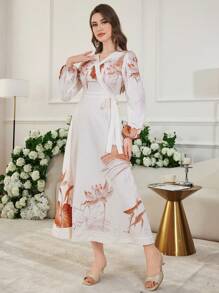 Modelyn 女士长裙，简约时尚休闲日常穿着 - 彩色 - 查看 6