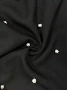Chiquease Women's Elegant Contrast Hollow Out Bowknot Detail Dress - Black and White - View 8