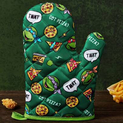 TEENAGE MUTANT NINJA TURTLES | SHEIN 1 Pc Maldives & Trilu Chip Print Heat Resistant Kitchen Baking Accessories, Choose From Gloves Or Pot Holders, Oven-Friendly, Thick Pad Insulation
