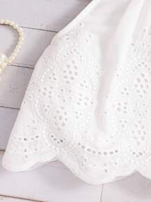 SHEIN Young Girl Plain Woven Fitted Casual Tank Top, Sleeveless Crew Neck