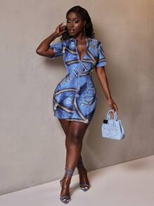 Slaydiva Women's Simple Fashionable Casual Daily Wear Denim Dress - Multicolor - View 7