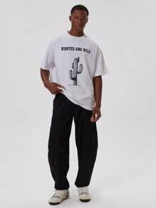 Musero Men Slogan Cactus Oversized T-Shirt