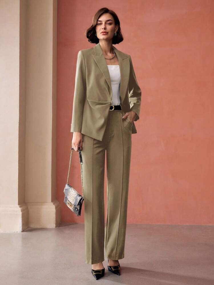 PRESS CREASE SLANT POCKET SUIT PANTS