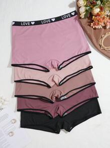 SHEIN Plus Size Boxer Briefs 5 Pack Simple And Stylish Casual Daily - Multicolor - View 3