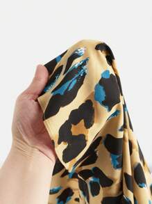 SHEIN VCAY Plus Size Leopard Print Casual Skirt, Minimalist And Fashionable For Daily Wear