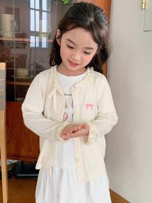 DAZY Young Girl Front Button Long Sleeve Pleated Casual Jacket Fall, Winter - Apricot - View 1
