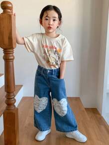 Dazy Kids Young Girl T-Shirt, Fall Collection,Back To School Clothes - White - View 6