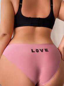 Set de 7 piezas de bragas sin costuras con estampado de letras para mujer talla grande - Multicolor - Ver 5