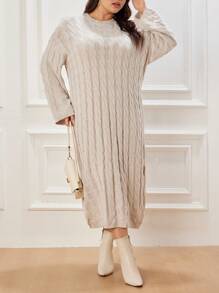 INAWLY Vestido-jersey de punto sencillo y de moda para mujer de talla grande, apto para uso diario