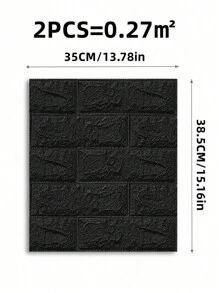 20 件 2.7 平方米黑色 3D 泡沫砖图案墙贴，覆盖力强，防水、防潮、防撞。非常适合客厅和卧室水泥墙面翻新