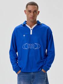 Musero Long Sleeve Football Jersey Sports Sweatshirt - Blue - View 1