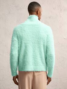 AKNOTIC Business Casual Men's New High Neck Loose Batwing Long Sleeve Sweater, Suitable For Autumn/Winter