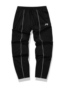 Manfinity Sport Corelite Men's Line Patchwork Front Tie Waist Simple Casual Sports Sweatpants