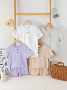 8-Pack Young Boys Boys Casual Sports College Retro Half-Door Round Neck T-Shirt And Shorts Cost-Effective Multi-Pack Set Suitable For Kids Outfits Young Boy Clothes Back To School Boys Set Suitable For Birthday Parties, Evening Parties, Performances, Weddings, Baptisms, Opening Ceremonies Daily Suitable For Daily Use Suitable For School Suitable For Travel Suitable For Sports Suitable For Suitable For Spring And Summer Seasons